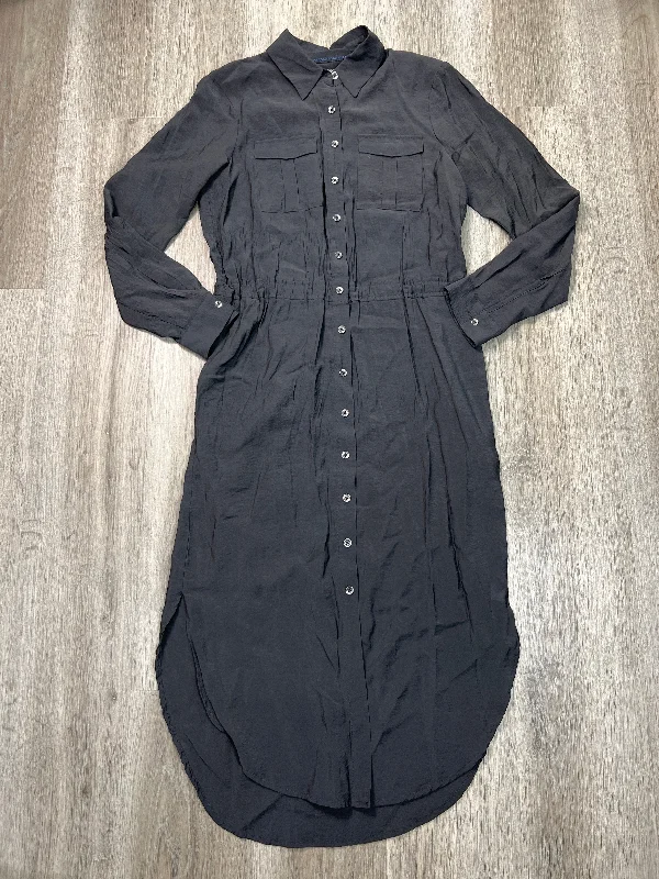 Dress Casual Midi By Maeve In Grey, Size: S Elegant Faux Wrap Midi Dress
