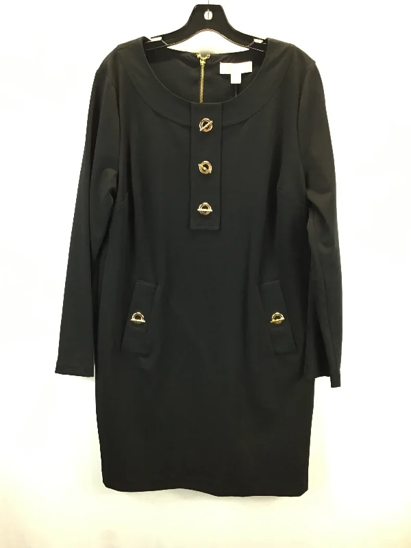 Dress Casual Midi By Michael Kors In Black, Size: Xl Stylish Wraparound Midi Dress