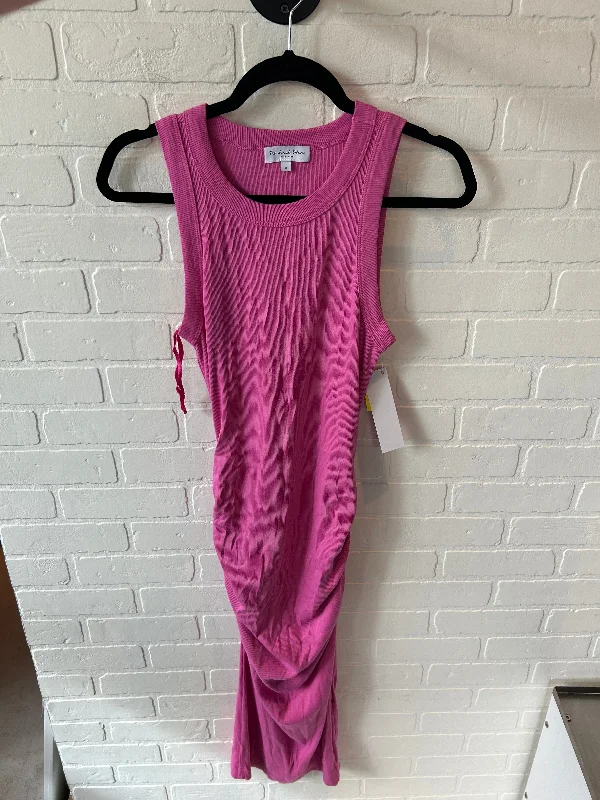 Dress Casual Midi By Michael Stars In Pink, Size: Xs Trendy Mock Neck Midi Dress