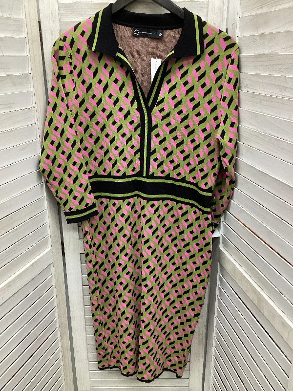 Dress Casual Midi By New York And Co In Multi-colored, Size: L Fashionable Plaid Midi Dress Dress Casual Midi By New York And Co In Multi-colored, Size: L Fashionable Plaid Midi Dress