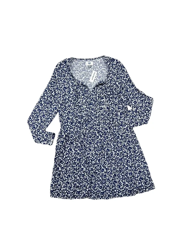 Dress Casual Midi By Old Navy In Blue & White, Size: S Stylish Pleated Skirt Midi Dress Dress Casual Midi By Old Navy In Blue & White, Size: S Stylish Pleated Skirt Midi Dress