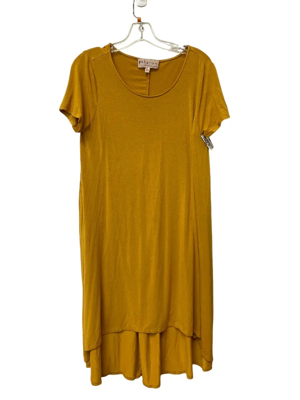 Dress Casual Midi By Philosophy In Yellow, Size: M Trendy Mock Neck Midi Dress