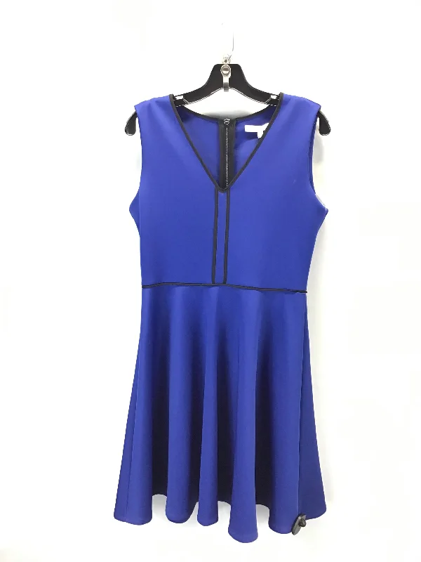 Dress Casual Midi By Reed In Blue, Size: M Stylish Long Sleeve Floral Midi Dress