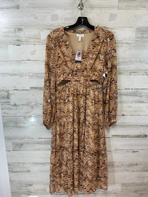 Dress Casual Midi By Sofia By Sofia Vergara In Brown, Size: M Cozy T-shirt Midi Dress