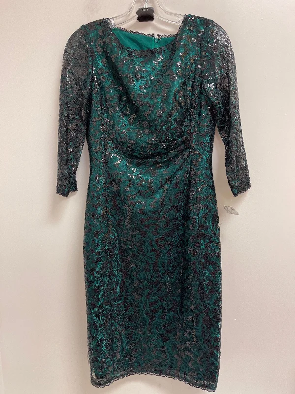 Dress Casual Midi By Tahari By Arthur Levine In Black & Green, Size: S Cozy Spaghetti Strap Midi Dress Dress Casual Midi By Tahari By Arthur Levine In Black & Green, Size: S Cozy Spaghetti Strap Midi Dress
