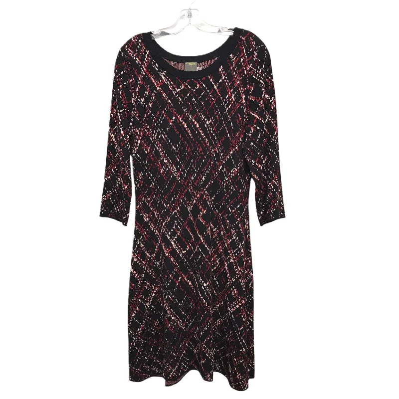 Dress Casual Midi By Taylor In Black & Red, Size: L Comfortable Stretch Midi Dress