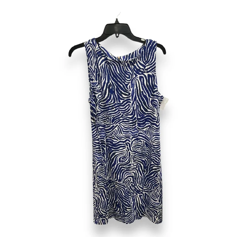 Dress Casual Midi By Tommy Bahama In Blue & White, Size: L Trendy Flared Sleeve Midi Dress