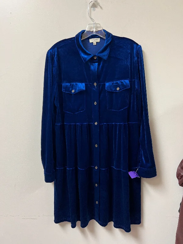 Dress Casual Midi By Umgee In Blue, Size: M Comfortable Ribbed Midi Dress