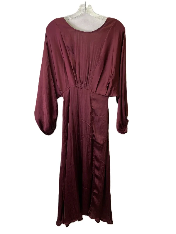 Dress Party Midi By Astr In Red, Size: Xs Fashionable Sheer Sleeve Midi Dress