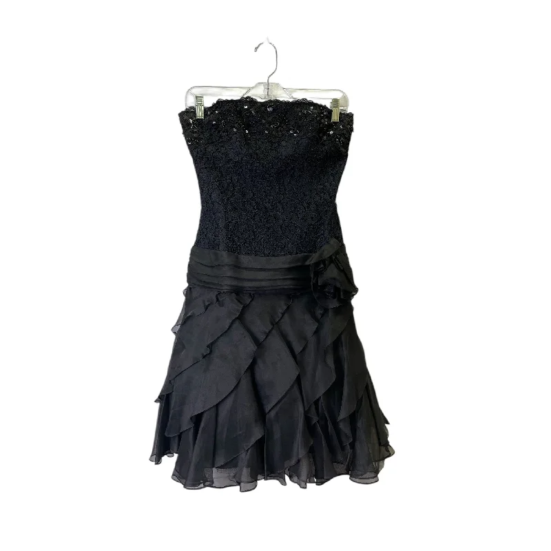 Dress Party Midi By Tadashi In Black, Size:S Elegant Floral Midi Dress