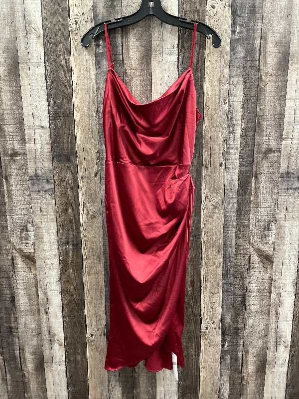 Dress Party Midi By Cme In Red, Size: L Trendy Boho Midi Dress
