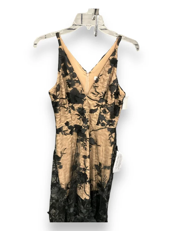Dress Party Midi By Dress The Population In Black & Tan, Size: M Cozy Wide Strap Midi Dress