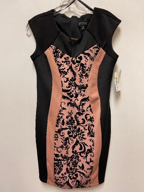 Dress Party Midi By Enfocus In Black, Size: M Trendy Smocked Waist Midi Dress