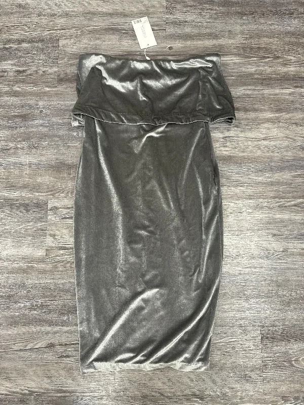 Dress Party Midi By Likely In Grey, Size: 12 Fashionable Pleated Midi Dress