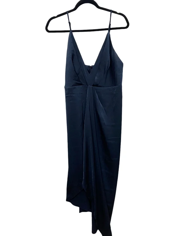 Dress Party Midi By Lulus In Navy, Size: Xl Stylish Cold Shoulder Midi Dress