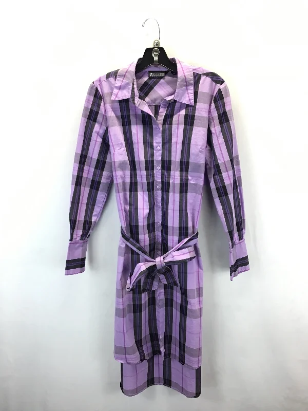 Dress Party Midi By New York And Co In Purple, Size: S Trendy Ruched Side Midi Dress