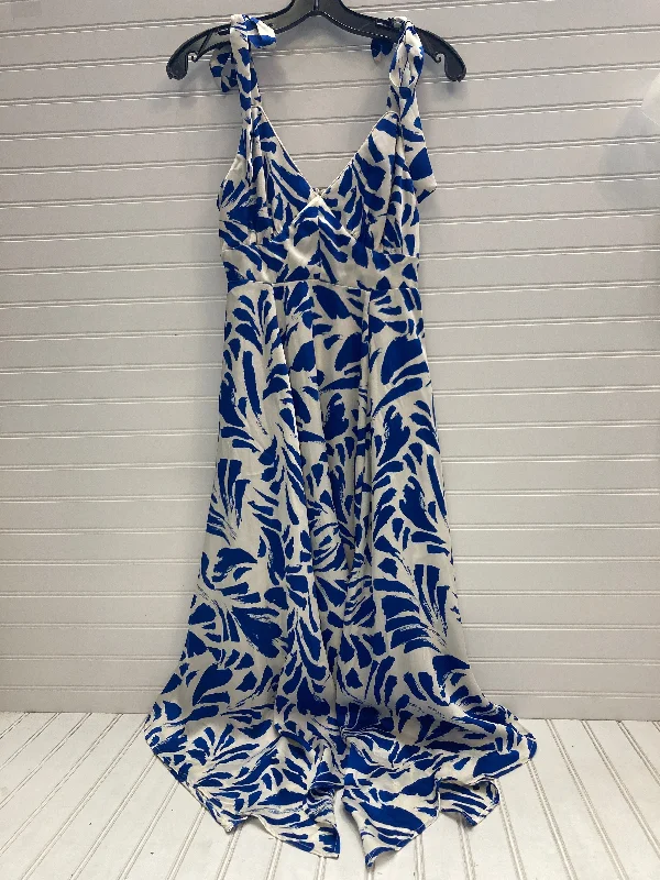Dress Party Midi By Target-designer In Blue & Cream, Size: Xs Comfortable Fit-and-Flare Midi Dress Dress Party Midi By Target-designer In Blue & Cream, Size: Xs Comfortable Fit-and-Flare Midi Dress