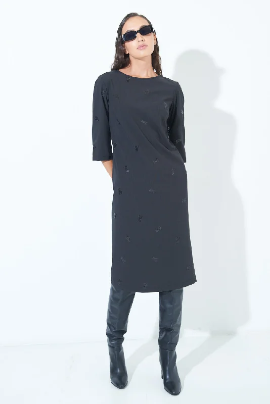 Embellished midi sheath dress wholesale Stylish Cold Shoulder Midi Dress