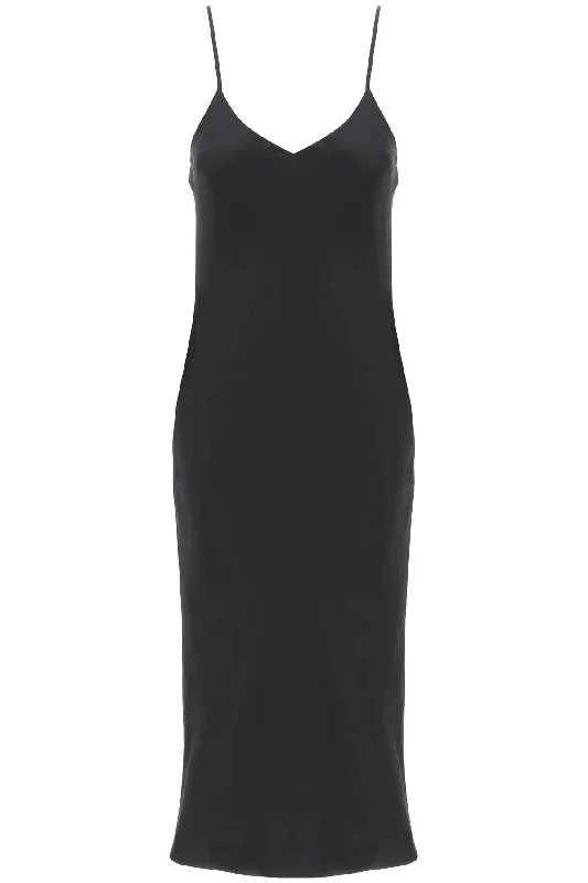 midi crêpe slip dress ST1243CBB47001 BLACK Elegant Floral Midi Dress
