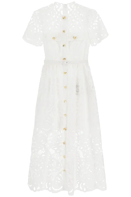 midi lace dress in seven PF24 090M W WHITE Classic Black Midi Dress