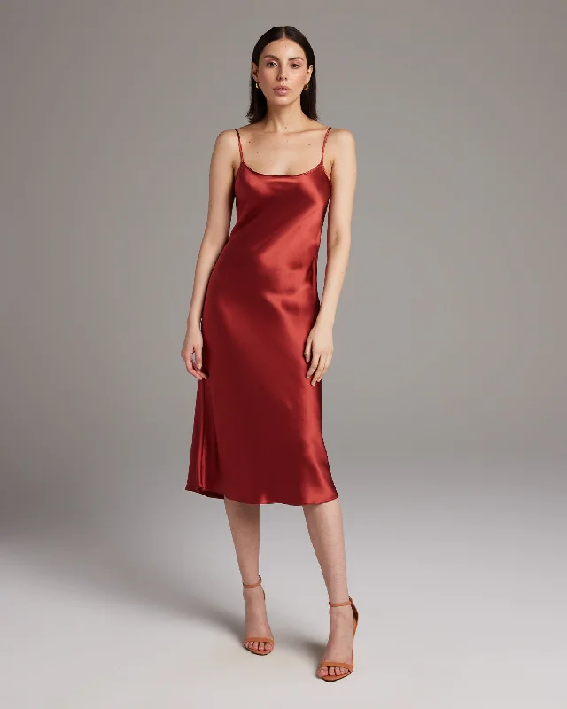 Midi Slip Dress - Core Cozy Wide Strap Midi Dress