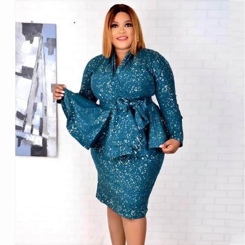 The Tika Plus size Midi-Dress Trendy A-Line Midi Dress