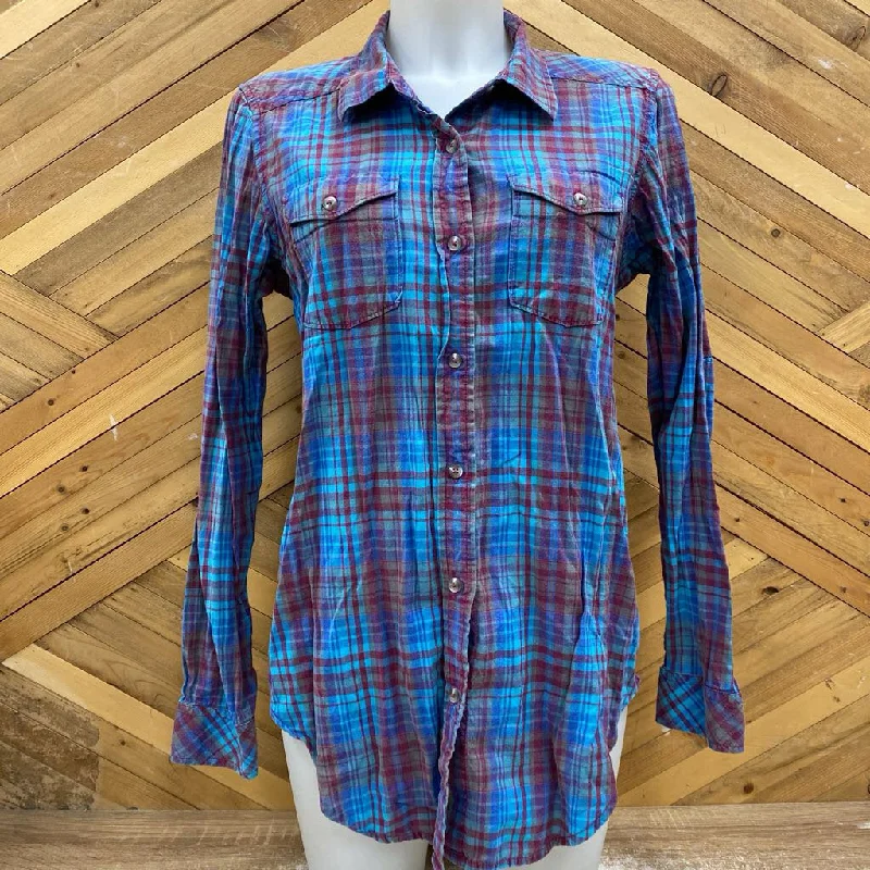 Kavu - Women's Plaid Shirt - MSRP $95: Pink/Blue-women-MD-- Plaid T-Shirt Polka Dot Checkered Kavu - Women's Plaid Shirt - MSRP $95: Pink/Blue-women-MD-- Plaid T-Shirt Polka Dot Checkered