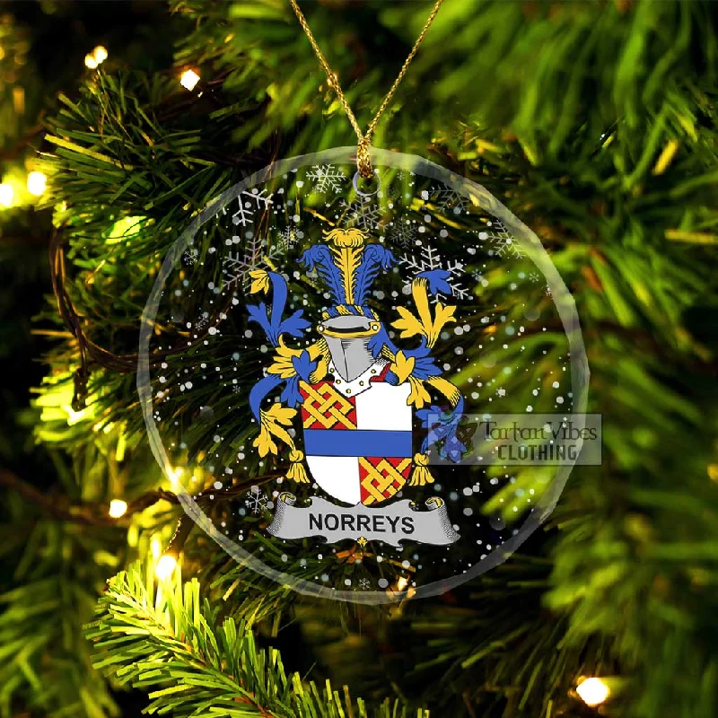Norreys Irish Clan Christmas Glass Ornament with Coat of Arms Embroidered Appliqued Beaded Norreys Irish Clan Christmas Glass Ornament with Coat of Arms Embroidered Appliqued Beaded
