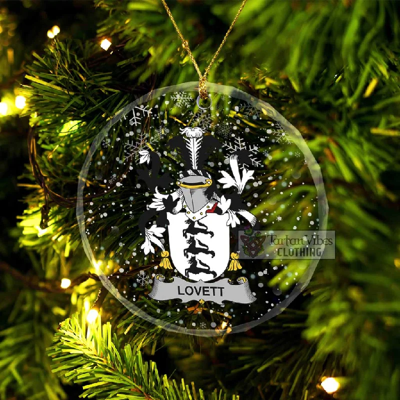 Lovett Irish Clan Christmas Glass Ornament with Coat of Arms Appliqued Beaded Sequined Lovett Irish Clan Christmas Glass Ornament with Coat of Arms Appliqued Beaded Sequined