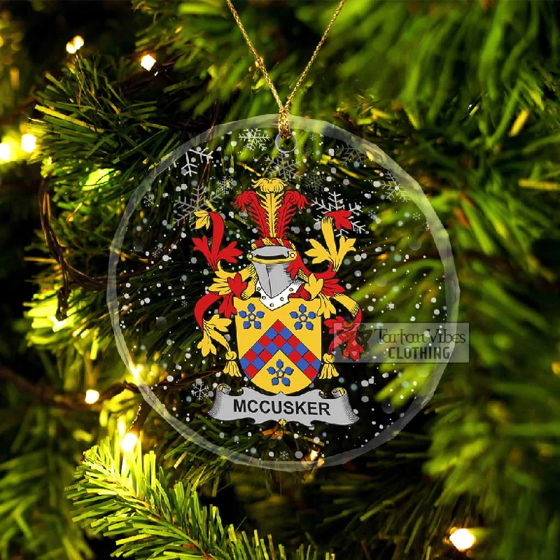 McCusker Irish Clan Christmas Glass Ornament with Coat of Arms Asymmetrical Diagonal princess McCusker Irish Clan Christmas Glass Ornament with Coat of Arms Asymmetrical Diagonal princess