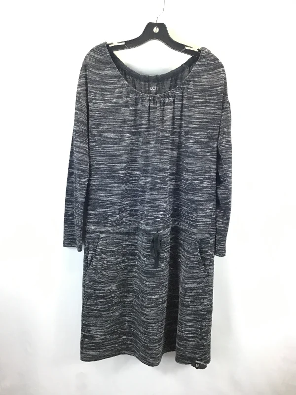 Dress Casual Midi By Loft In Black & Grey, Size: L Comfortable Floral Print Midi Dress Dress Casual Midi By Loft In Black & Grey, Size: L Comfortable Floral Print Midi Dress