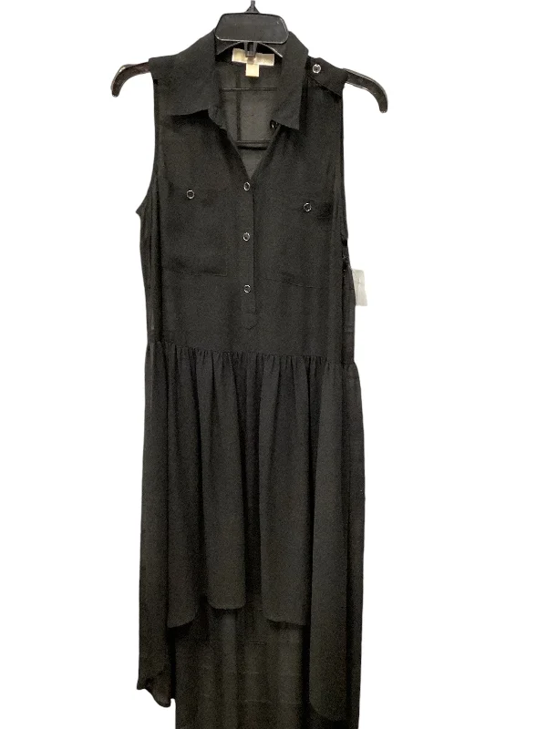 Dress Casual Midi By Michael By Michael Kors In Black, Size: M Elegant Floral Skirt Midi Dress